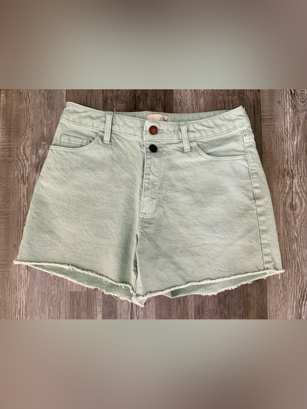 ☀️ Universal Thread High-Rise Vintage Midi Denim Shorts — Mindful Mint Size 4/27